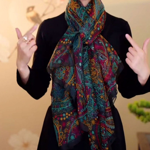 2025秋冬新款韩版优柔纱高档丝巾围巾女百搭护颈围脖沙滩巾披肩