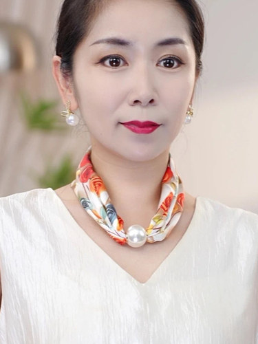 2026春秋新款磁扣丝巾女时尚百搭防晒护颈围巾遮颈纹懒人围脖