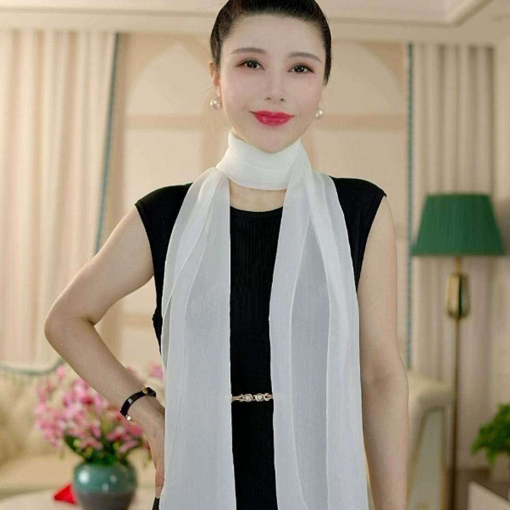 2026春夏新款纯色天丝长条丝巾时尚防晒薄款透气舒适细窄围巾女