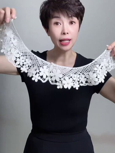 【镂空贝珠假领子】百搭蕾丝假领子新款女披肩花边减龄气质夏季薄