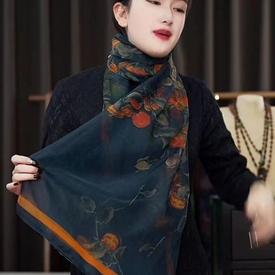 2025秋冬新款【柿柿如意】优柔纱沙滩巾女士丝巾披肩两用围巾围脖