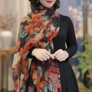 秋冬新款130*180优柔纱丝巾时尚百搭保暖围巾旅游拍照丝巾披肩
