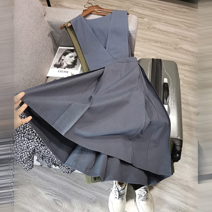 做工精赞！全棉YKK拉链~设计感层次感！百搭背带裙连衣裙女21秋冬