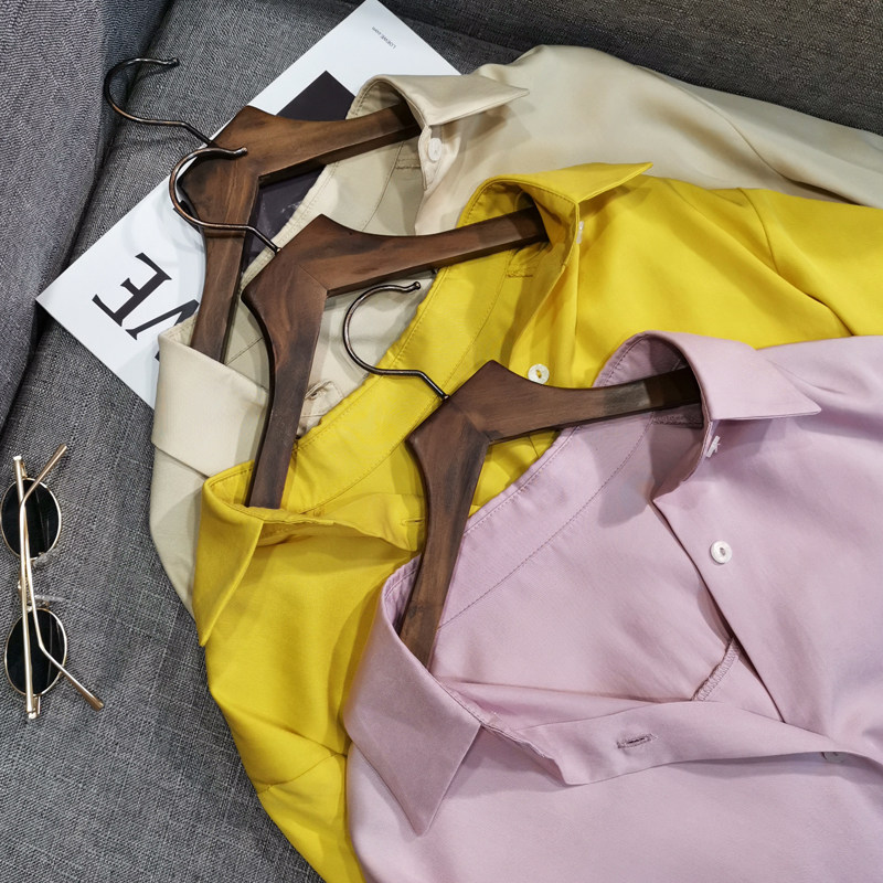 实体砖供工厂！颜色高级哭！100%天丝~BF风宽松显瘦长袖衬衫女秋|ruв категории Женская одежда, рубашка - от Buy2taobao.com для оказания профессиональной услуги покупки агента Taobao