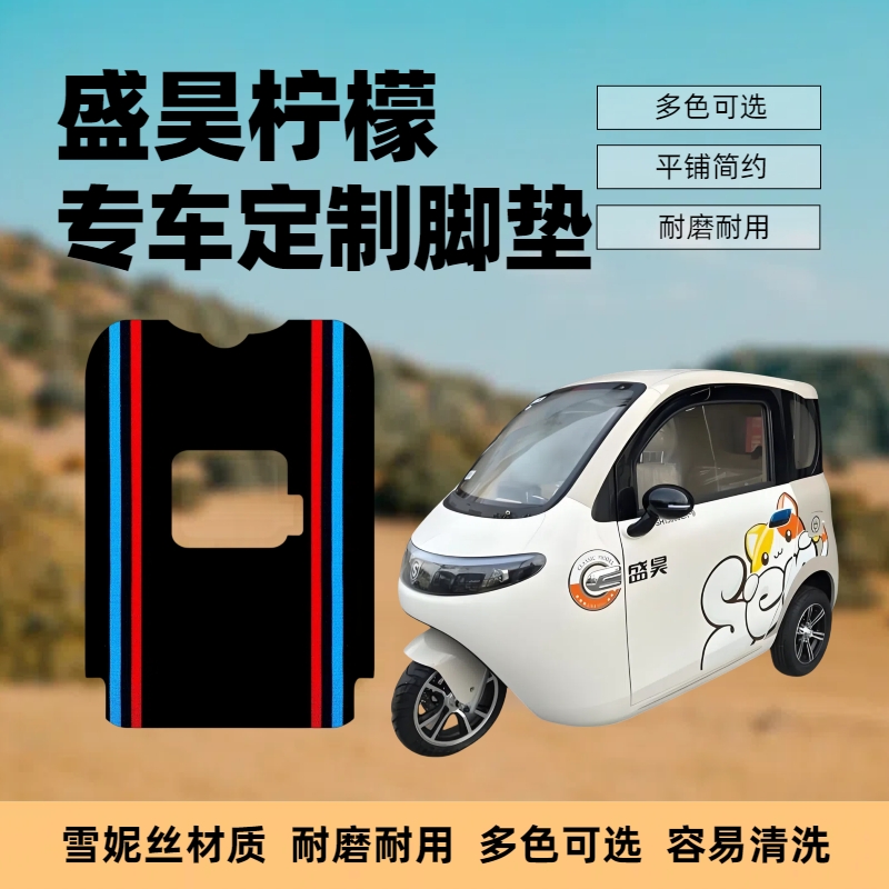 盛昊柠檬柠萌专车定制电动三轮车篷车雪妮丝脚垫平铺丝圈脚踏垫