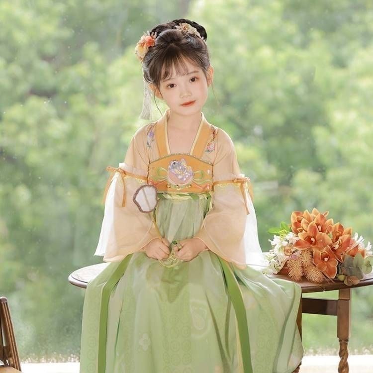 2025新款汉服儿童女夏季齐胸襦裙超仙幼儿园女孩古典汉服连衣裙唐