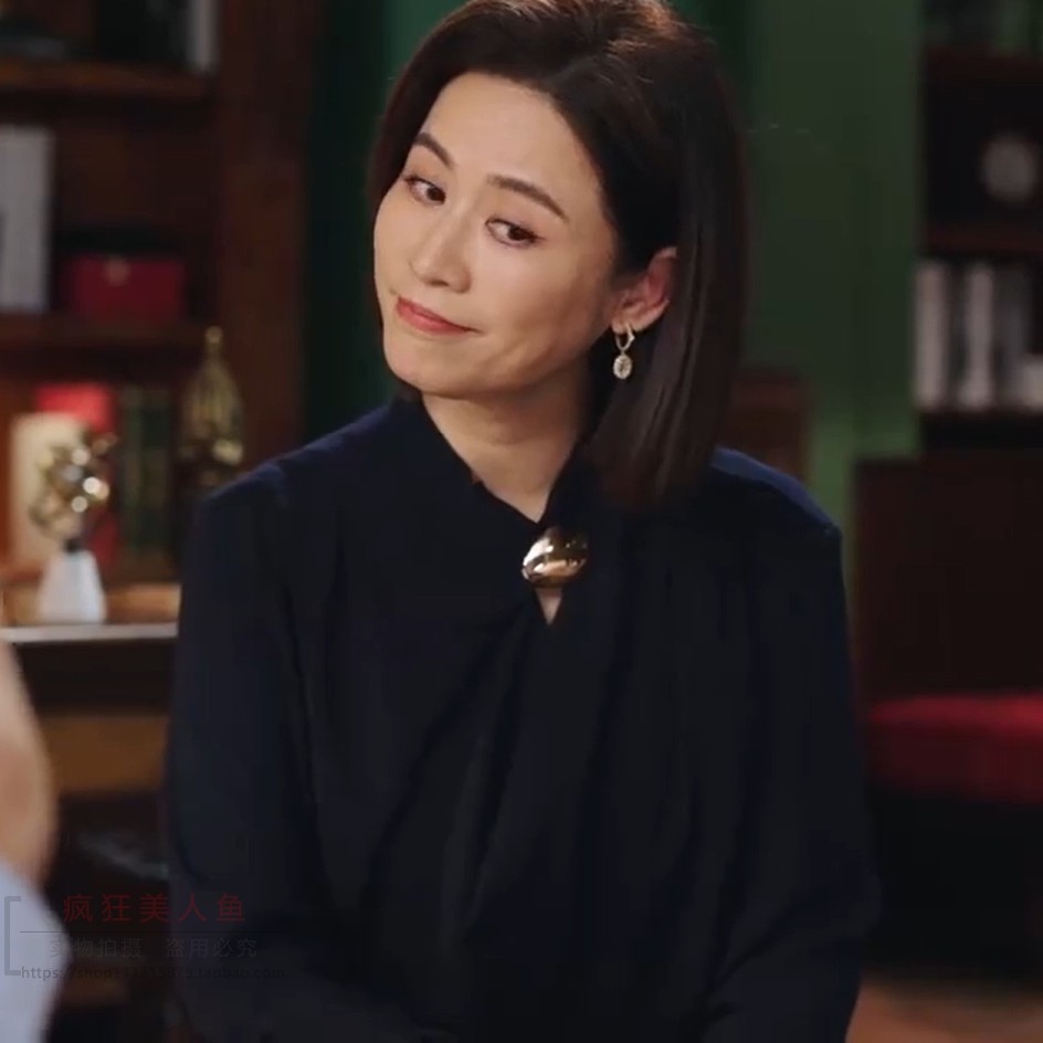 巨塔之后宣萱董一妍同款定制褶皱衬衫