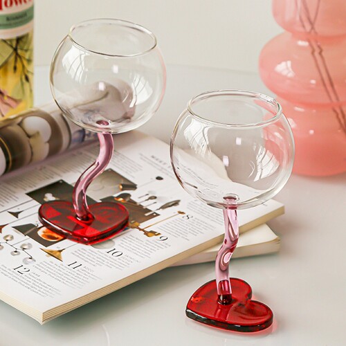 网红高颜值爱心葡萄酒高脚红酒杯
