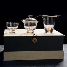 高档水晶金箔功夫茶具套装品茗杯1