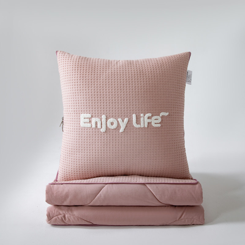 车载抱枕车用被子两用全棉高档纯棉华夫格汽车午睡枕头毯子二合一