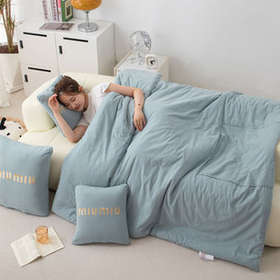 车载全棉抱枕车用被子两用2025新款纯棉A类办公室枕头毯子二合一