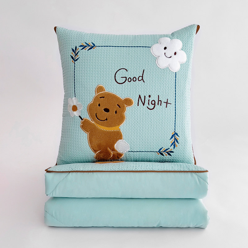 车用全棉抱枕被子两用2025新款纯棉绣花车载午睡枕头毯子二合一