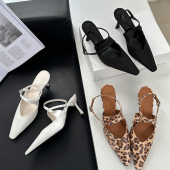 女玛丽珍浅口单鞋 月光女神 高级绸缎方头绑带高跟鞋