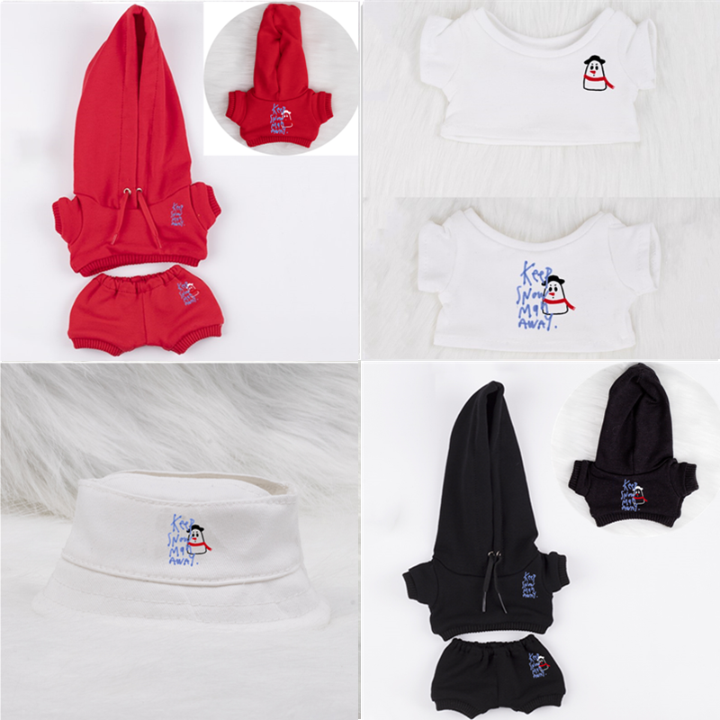 娃衣10/1520cm棉花娃娃衣服17cm拉布布穿邝玲玲同款T恤开洞渔夫帽