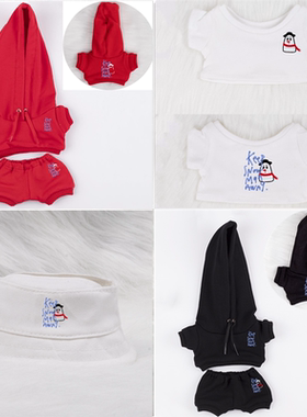 娃衣10/1520cm棉花娃娃衣服17cm拉布布穿邝玲玲同款T恤开洞渔夫帽