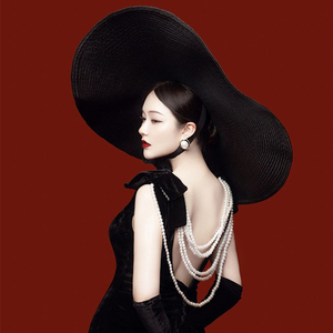 春夏季出游度假超大20cm帽檐草帽女海边遮阳帽防晒沙滩帽子可折叠