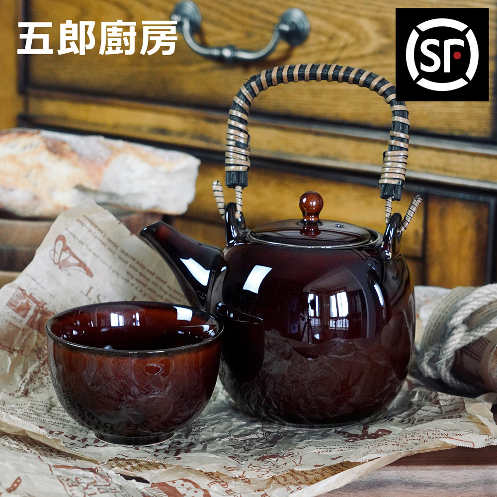 【顺丰】五郎 日本进口 伊贺烧茶壶 釉下彩瓷器茶杯 手工手绘