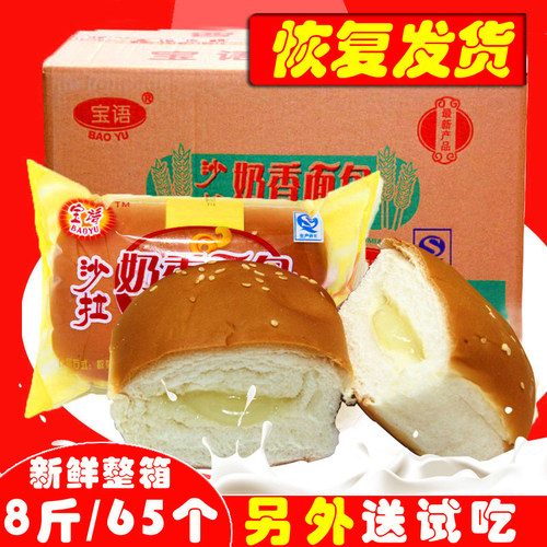 宝语沙拉奶香面包 整箱8斤老式网红豆食品奶油酱营养早餐夹心面包 - 封面