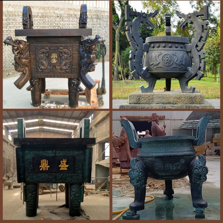 大型铸铜后母戊鼎纯黄铜方鼎仿古礼器司母戊鼎公司开业铜鼎