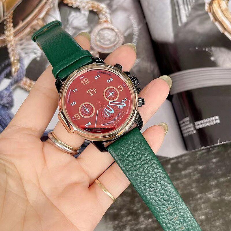士表皮表带气质韩版tt/天塔复古大表盘六针多功能手表女