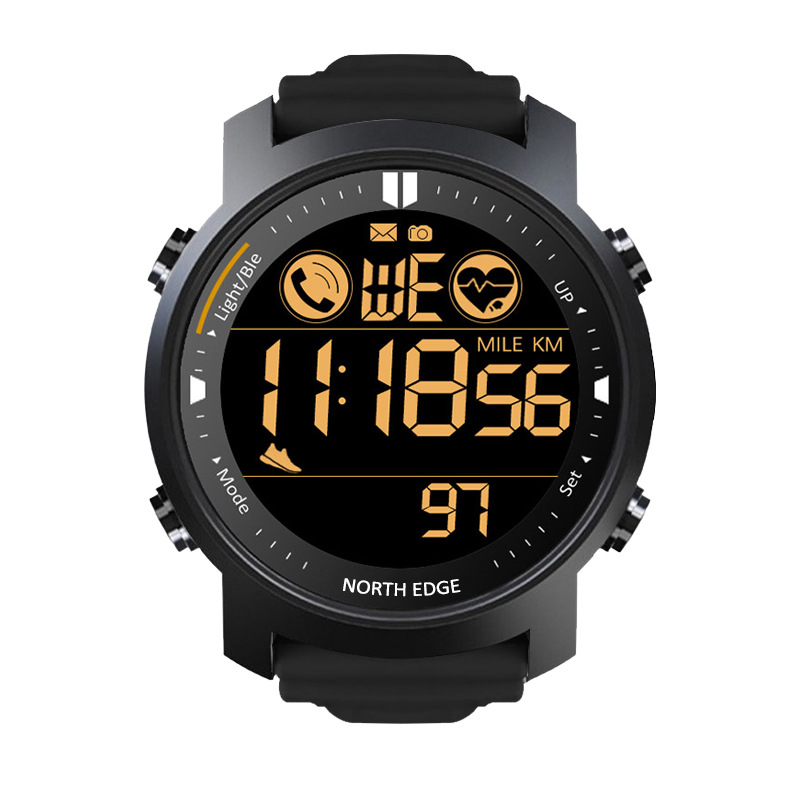 亚马逊智能运动金属手表心率防水游泳蓝牙手表卡路里消耗战术手表