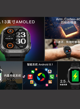 LEMFO 2.1英寸AMOLED屏GPS定位WiFi蓝牙运动打电话DM63智能手表