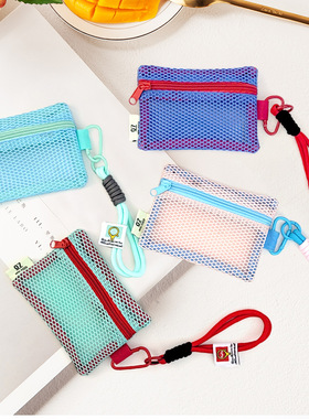 帆布多卡位钥匙零钱包女学生小钱包卡包布儿童挂钩小包女孩钱夹