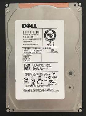 Dell/戴尔 0W348K 600G 15K 6G SAS 3.5寸 W348K 拆机原装硬盘