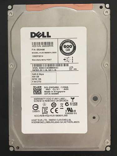Dell/戴尔600G3.5寸SAS硬盘