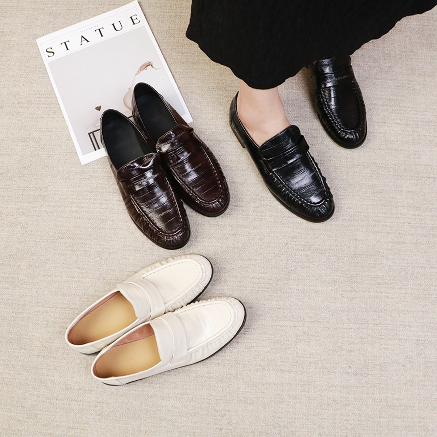 英伦风真皮乐福鞋软底舒适