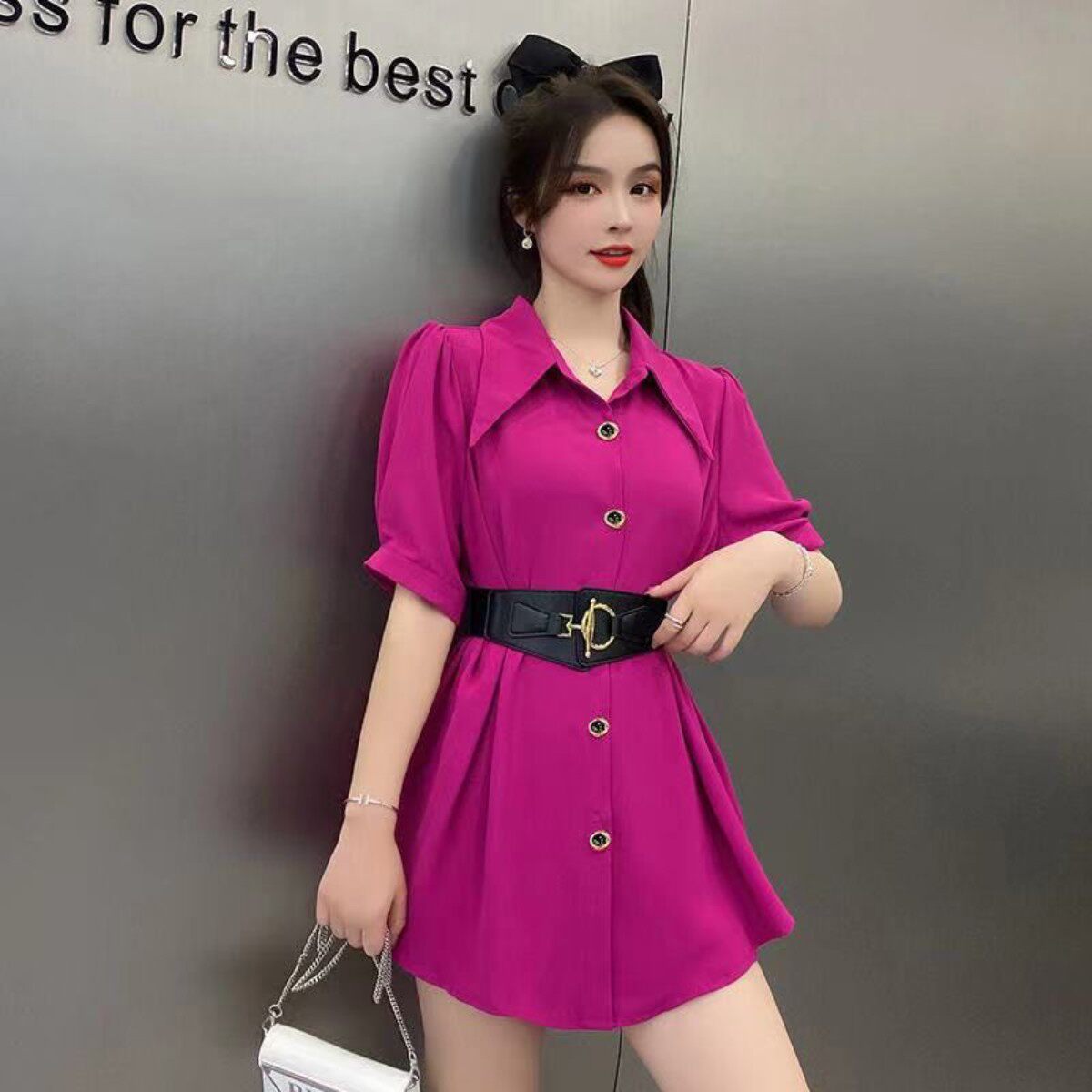 大码女装洋气收腰显瘦衬衫女2026夏季新款宽松百搭遮肉减龄衬衣女