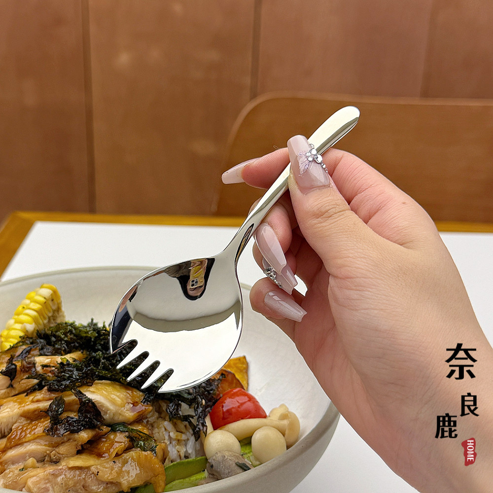 我自己用的西瓜勺！316不锈钢短柄叉子儿童西瓜勺子便携叉勺两用,餐饮具,西餐餐叉,淘宝优惠券,粉丝福利购,淘宝优惠卷