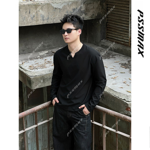 【春节不打烊】胖俗俗 PSSMAX【坑纹V领】2026冬新修身打底衫卫衣
