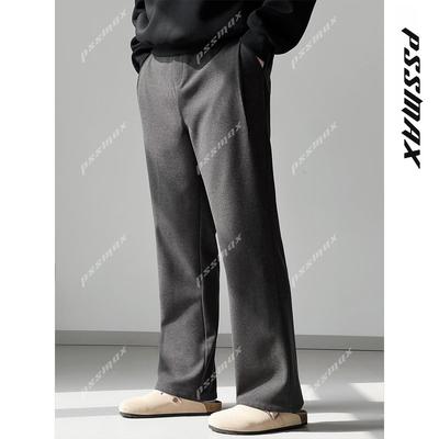 pssmax重磅弹力毛呢卫裤微喇裤