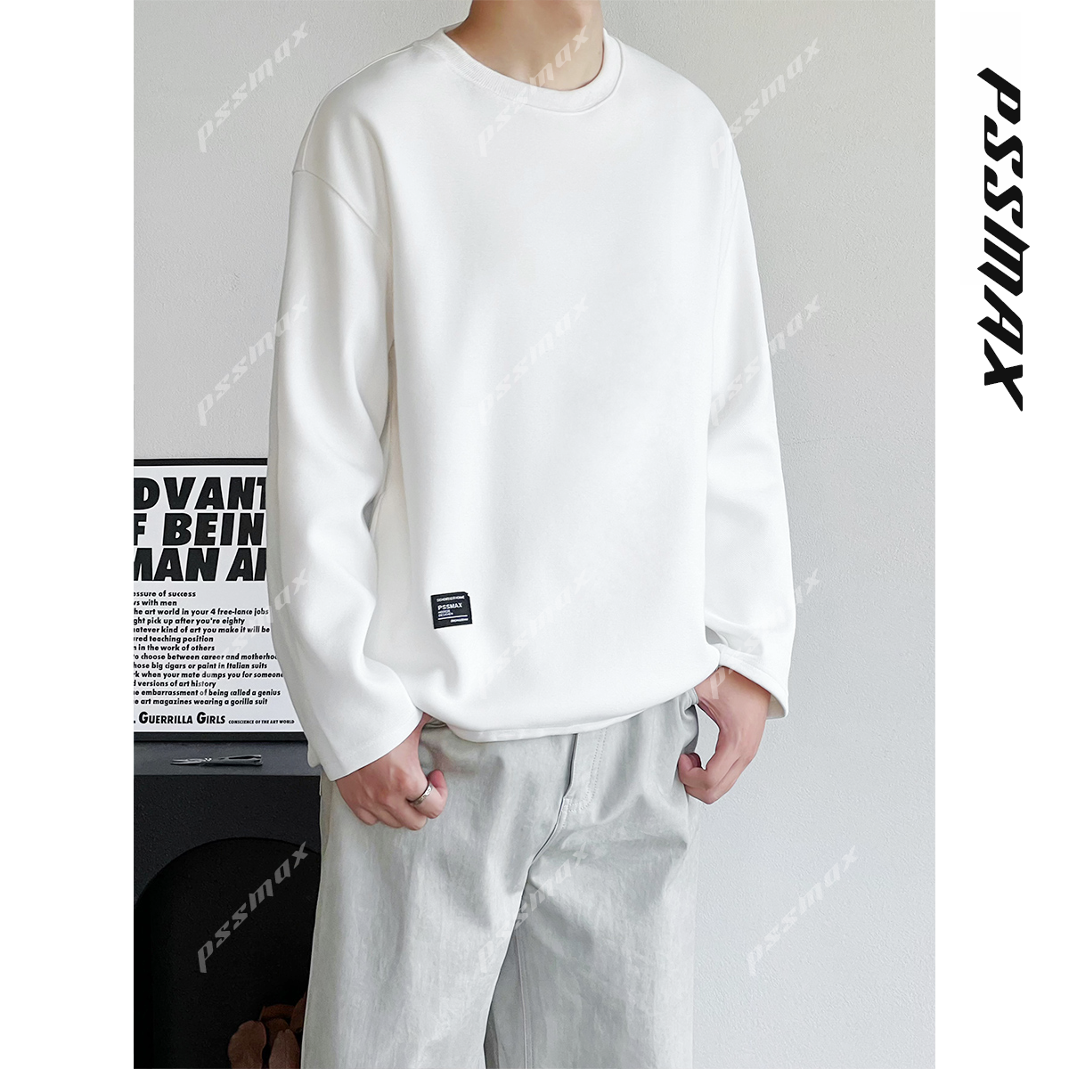 pssmax隐形口袋套头卫衣