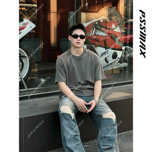 胖俗俗PSSMAX束迹隐线2026春夏新款 正脊廓影百搭休闲T恤 现货