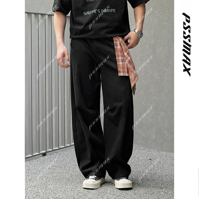 【现货】胖俗俗 PSSMAX【结构层次弯刀】2025秋冬新款垂感休闲裤