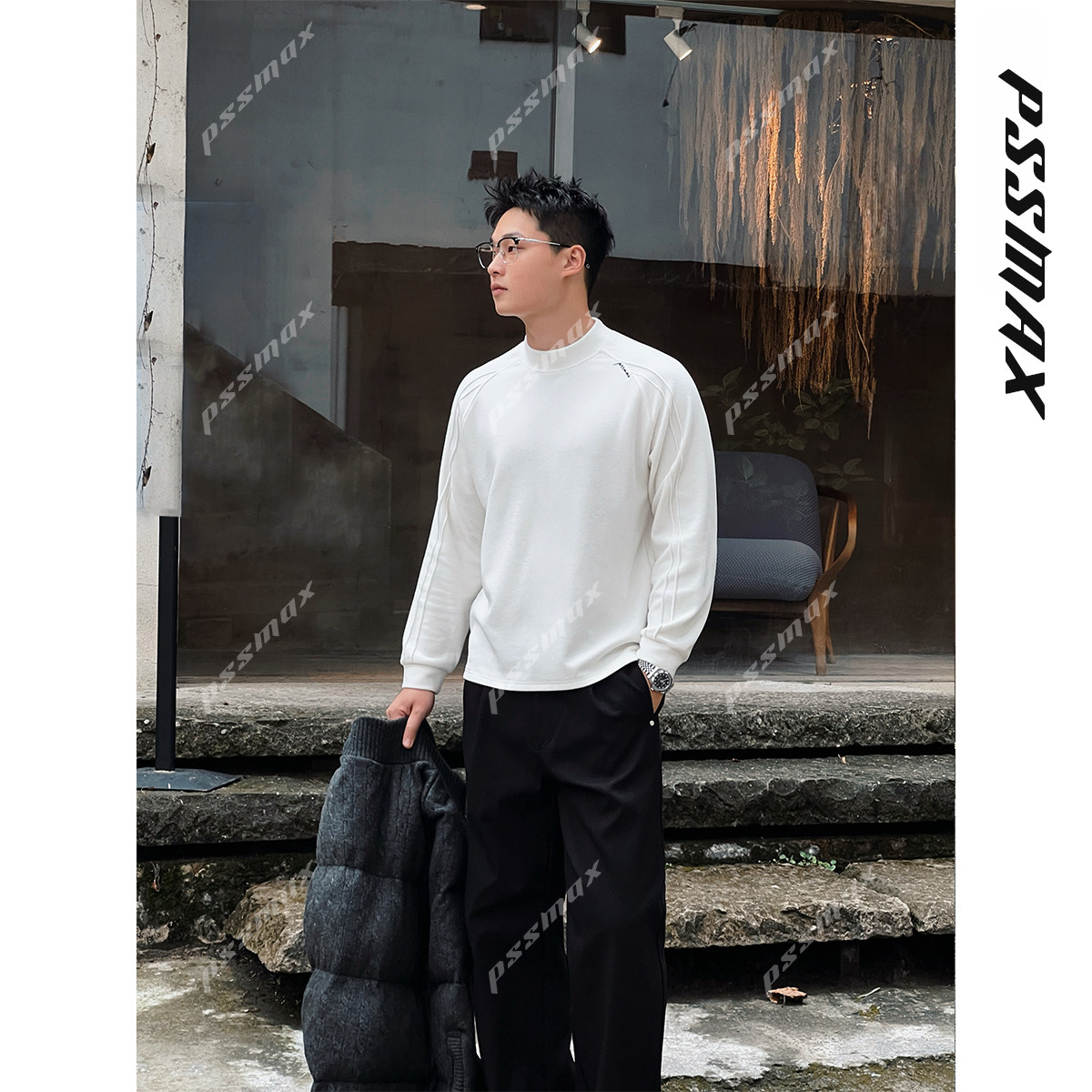 PSSMAX秋冬保暖长袖打底卫衣男