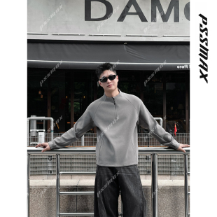 现货 2026春季 胖俗俗PSSMAX 半开领打底 休闲正肩卫衣男 美式