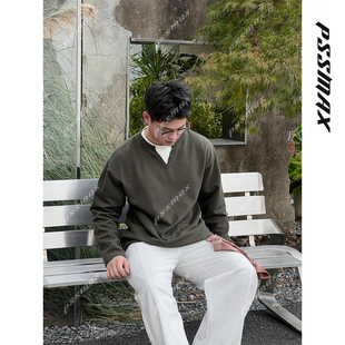 竖纹菲拉双面碳素磨毛 PSSMAX 胖俗俗 2025秋冬卫衣男 现货