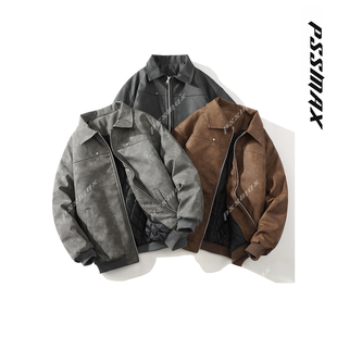 2025秋冬新款 防水痞帅棉衣 宽松潮流休闲皮外套 PSSMAX 胖俗俗