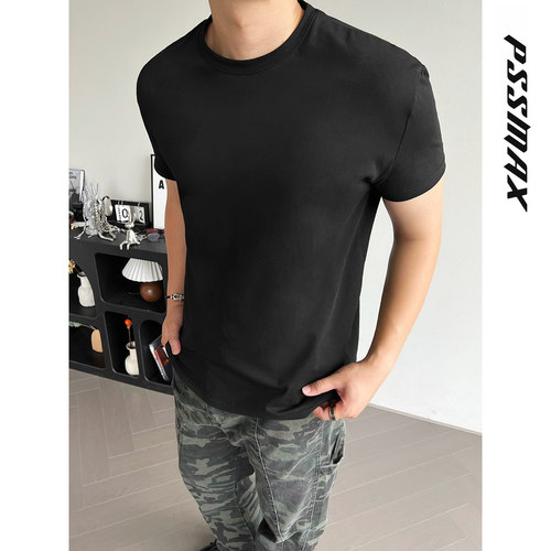 胖男生塑型猛男T透气美式短袖