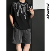 现货 2026夏季 胖俗俗 PSSMAX 泼墨涂鸦T恤 重磅美式 休闲短袖