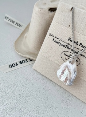 粉樱初绽-浮光拾贝天然不规则粉樱花瓣珍珠纯银项链浪漫清冷纯欲