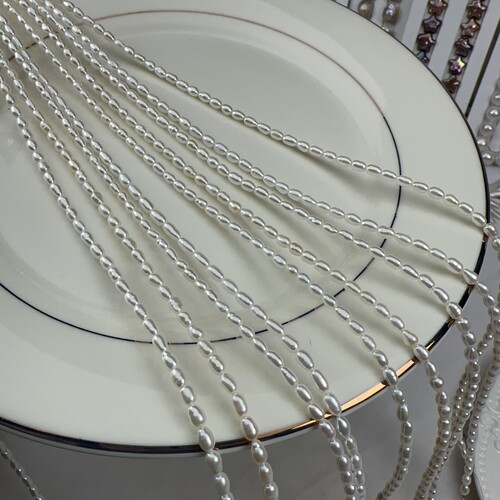 3-4mm极光米珠串链半成品diy手工