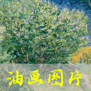 世界名画梵高《紫丁香花 Lilac Bush》荷兰后印象派油画高清图片