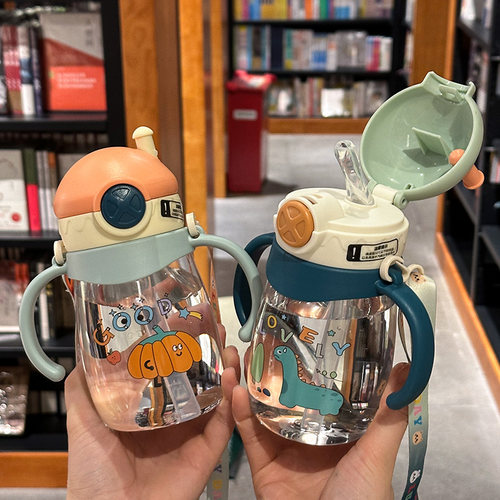 夏季新款超萌宝宝学饮杯可爱幼儿园儿童手柄杯便携高颜值防摔杯子