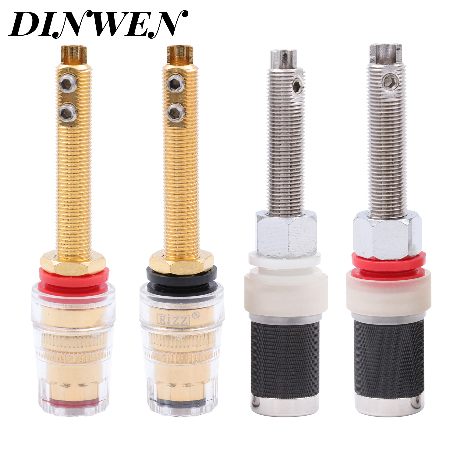 EIZZ纯铜镀铑无磁性白金音响功放加长接线柱喇叭连接器EZ-401端子