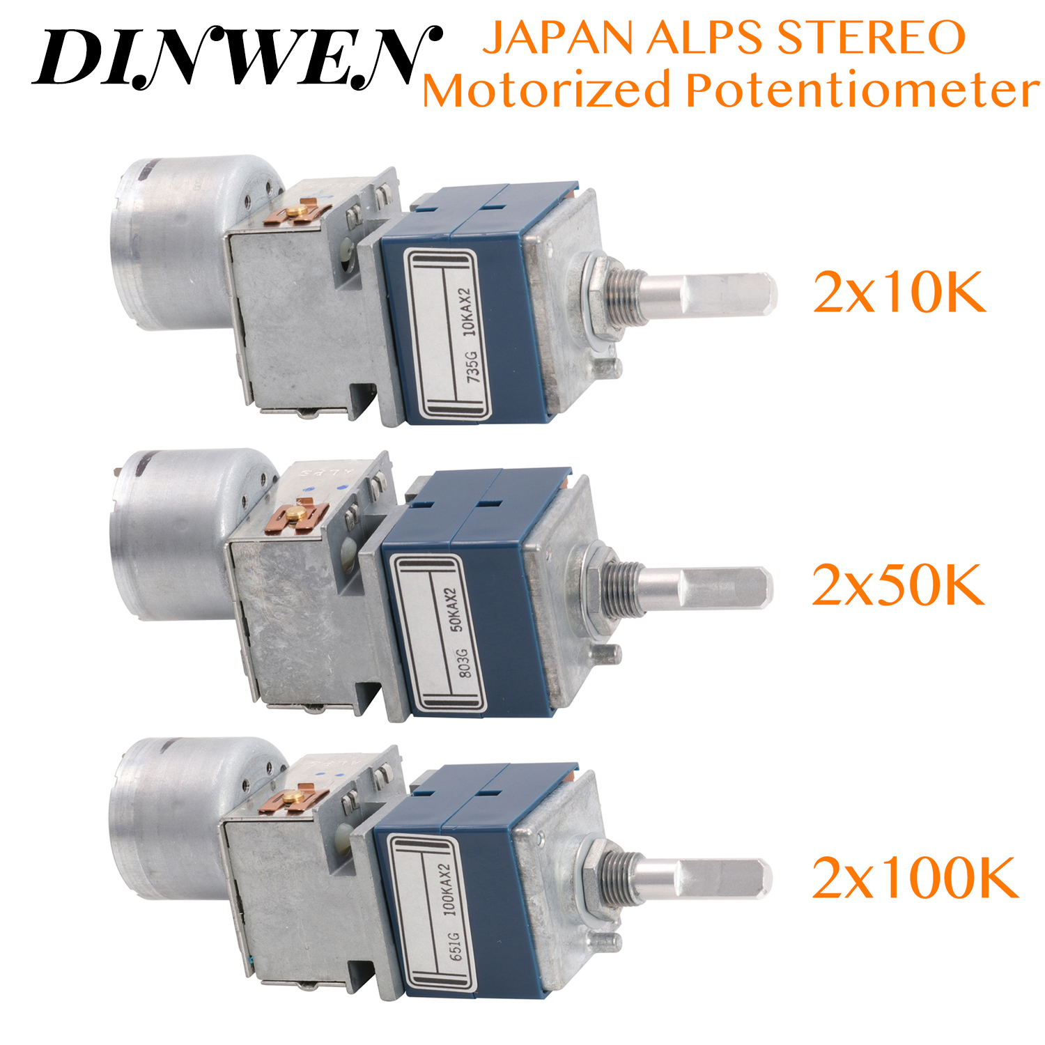 日本原装ALPS 27型音量电位器10K 50K 100K功放双联马达电位器