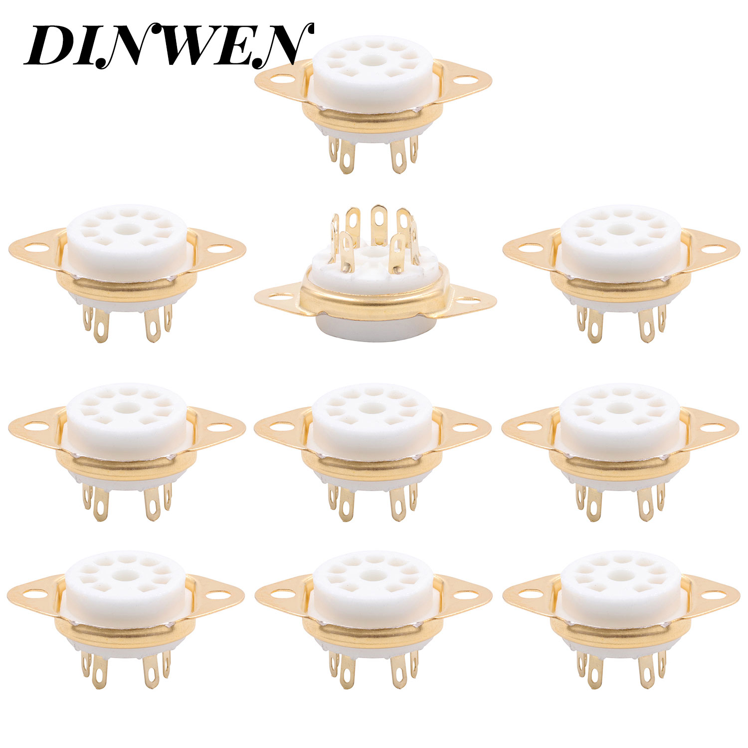 九脚管座GZC9-D插座12AT7 ECC83 12AU7 12AX7 6922陶瓷小9脚管座